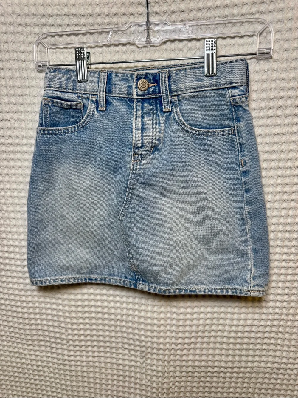 Old Navy Kids (8M) Light Blue Denim Skirt, Classic 5 Pocket 100% Cotton